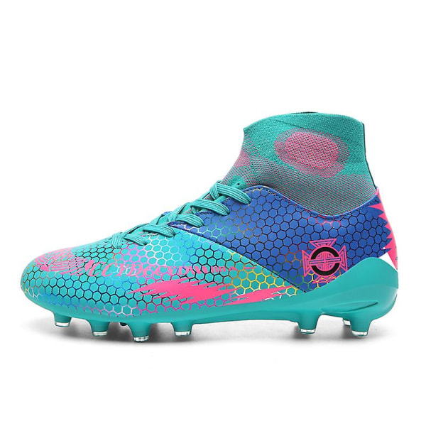 Fotbollsskor för män Spikes Fotbollsskor för ungdomar Stövlar Athletic Sneaker 3C7878 Cyan 46