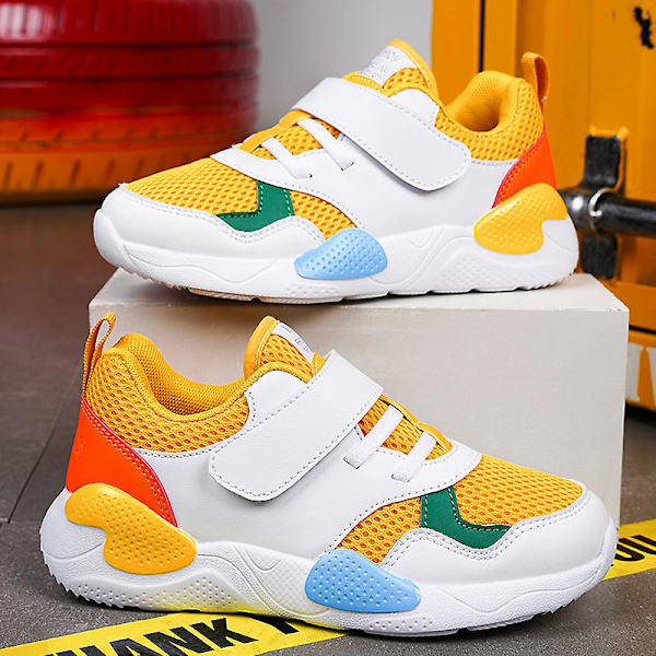Pojkar Flickor Sneakers Andas löparskor Mode Sportskor 3A929 Yellow 26