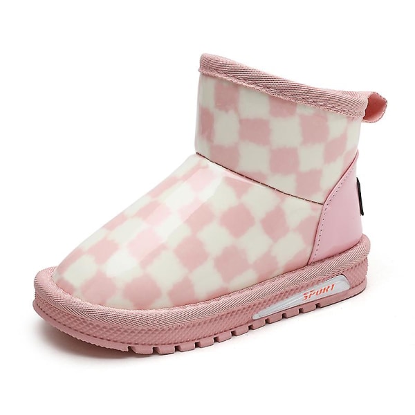 Barn Flickor Vintersnöskor Vattentåliga skor Anti-halk Casual Lätt bomullsstövel GB6 Pink 31