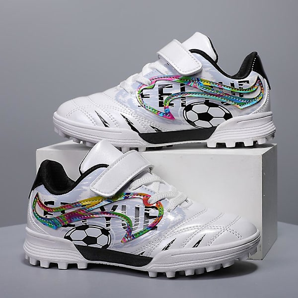 Barn bekväma gräsfotbollsskor Atletiska fotbollsskor 2K9813 White 39