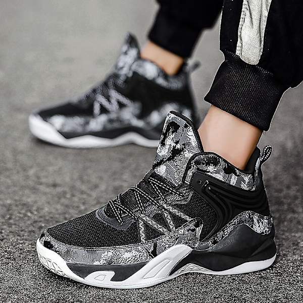 Basketskor för män Mode Dam Sneakers Andas Sportskor 3A693 Black 43