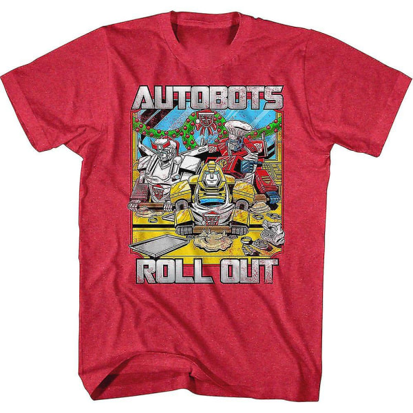 Autobots Roll Out Röd Transformers Christmas T-shirt S