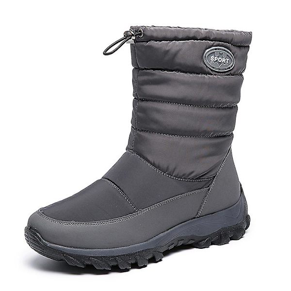 Herr Dam Vintersnöskor Vattentåliga skor Anti-halk Casual Lätt vandringskänga K05 Gray 39