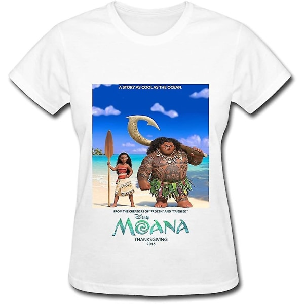 Jkuykncf Moana Thanksgiving 2016 T-shirt för kvinnor Vit XXL