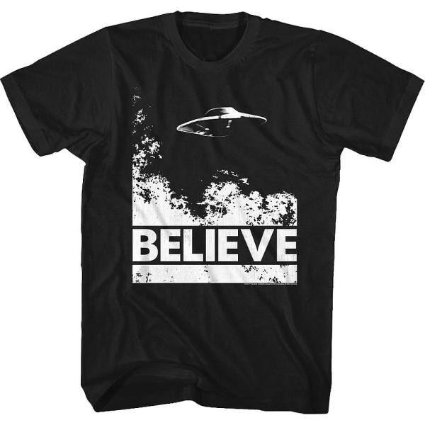 Svart och vit Believe Affisch X-Files T-shirt XL