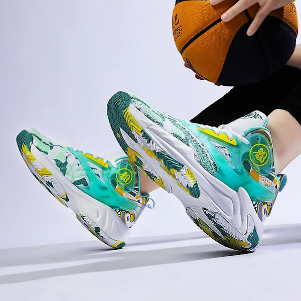 Basketskor för män Aldult Bekväma Sneakers Utomhussportskor 3B9601 Green 37