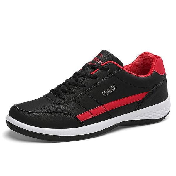 Läder Herrskor Sneakers Trend Casual Italiensk Andas Fritid Herr Sneakers Halkfria skor Herr Vulkaniserade skor Black 44