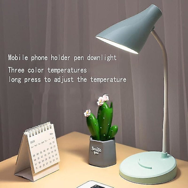 2021 Led skrivbordslampa för sovrumsbord USB uppladdningsbar läs multifunktionstelefonhållare mode de
