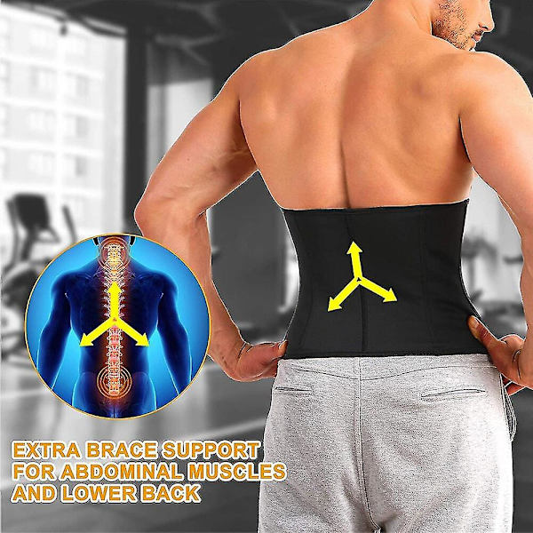 Magreducerare för män Bastu Body Shaper Fitness Svetttrimmer Waist Trainer Magbantning Shapewear Waist trainer , svart