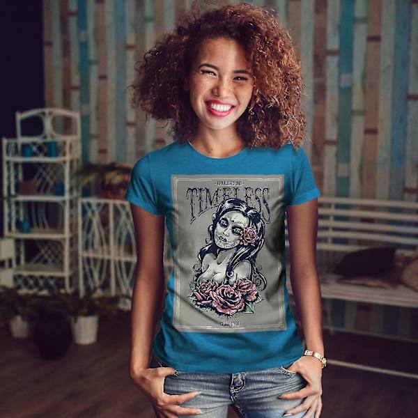 Tidlös Girl Hot Women Royal Bluet-shirt XXL