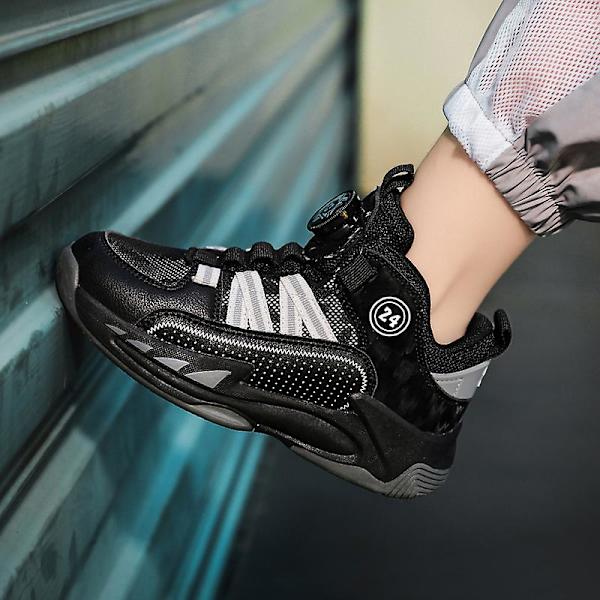 Barn Basketskor Mode Flickor Sneakers Andas Sportskor 3Al813 Black 34