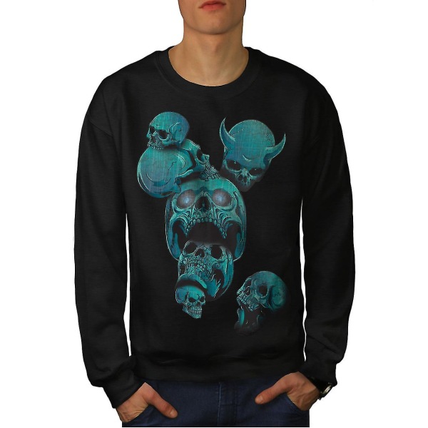 Evil Metal Creepy Skull Men Blacksweatshirt L