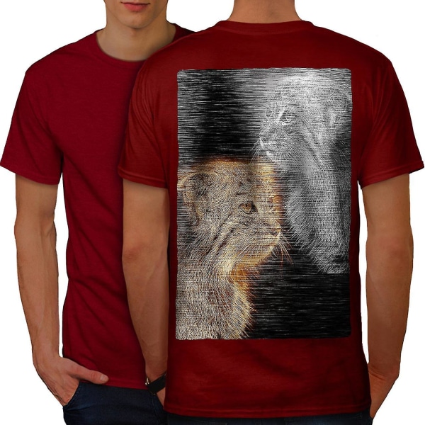 Big Cat Lynx Wild Men T-shirt tillbaka XL