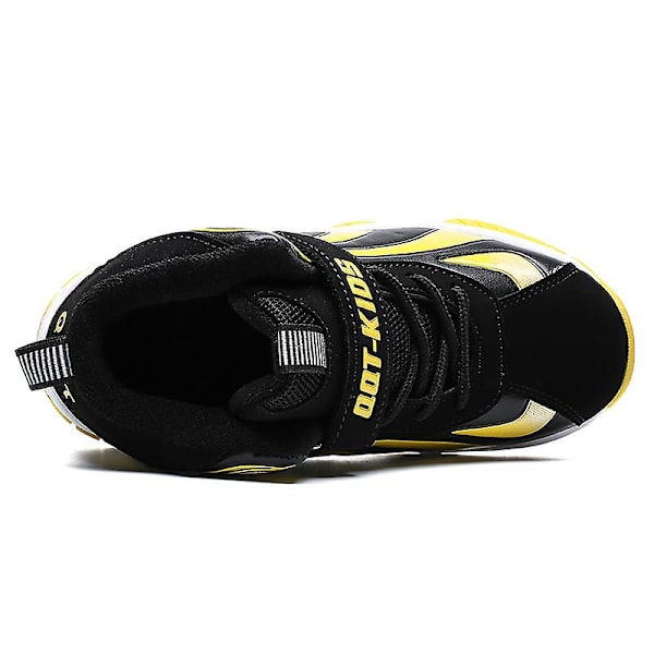 Basketskor för barn Mode Halkfria sneakers Sportskor som andas 3987Em BlackYellow 38
