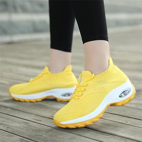 Dam Super Light Sneakers Tenis Feminino Dam Wedge Andas Running Mesh 2G1862 Red 40