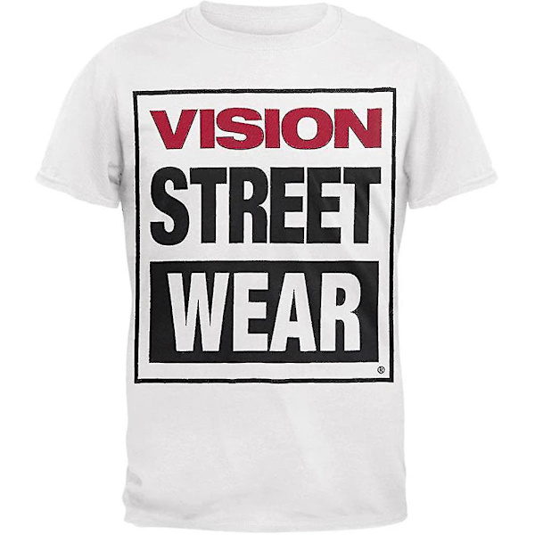 Vision Street Wear Herr Klassisk T-shirt med stor logotyp, vit M