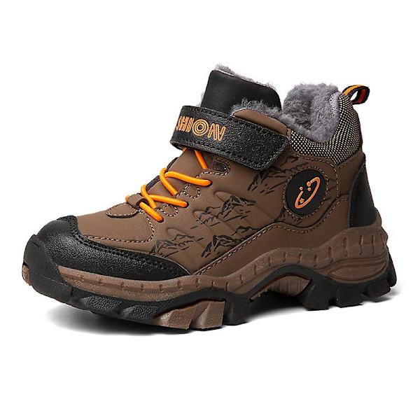Pojkar Flick Sneakers Andas löparskor Barn Vinter Bomullsskor 833 DarkBrown 34