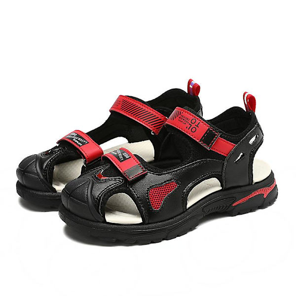 Pojkskor Andningsbara Casual Skor Halkfria strandsandaler 6221 Black 30