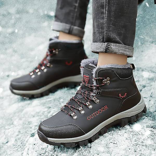 Vintersnöskängor för män Halkfri Casual Lätt vandringskänga 2099 Black 46