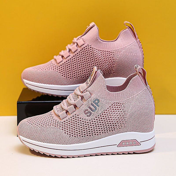 Casual för kvinnor Andas Loafers Mode Höjdökande skor 2Dkhs-3A Pink 40
