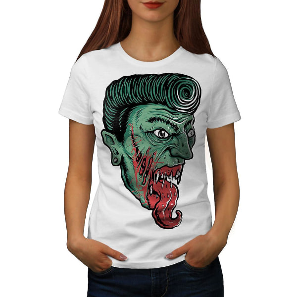 Evil Scary Face Zombie Women Whitet-shirt 3XL