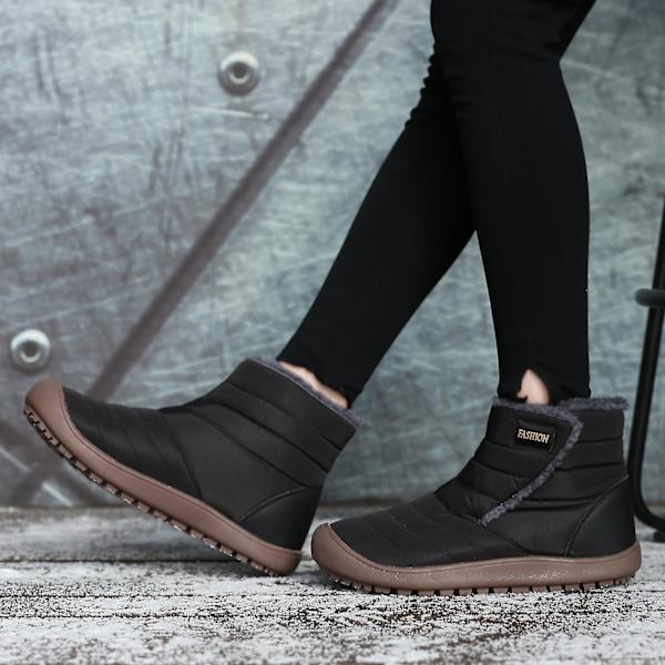 Vintersnöskor för män Halkfri Casual Lätt vandringskänga 1978 Black 40