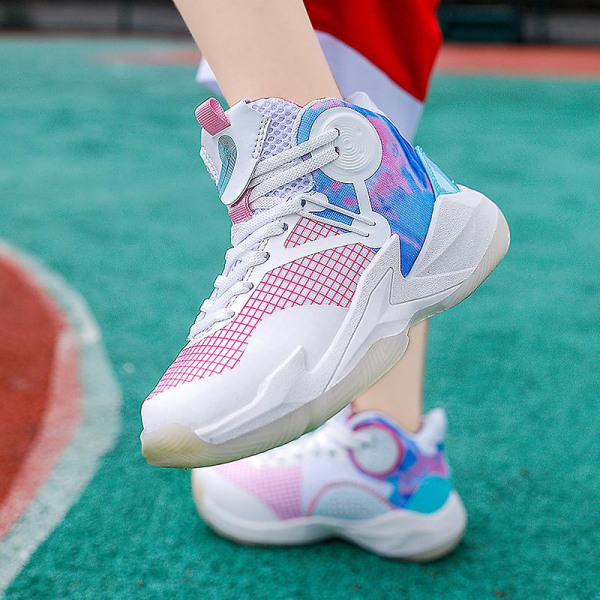 Basketskor för barn Mode Pojkar Flickor Sneakers Andas Sportskor 3331 Pink 31