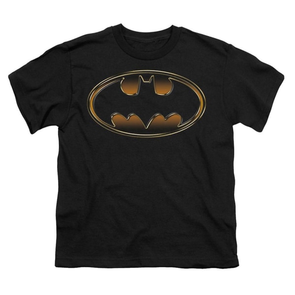 Batman svart & guld präglad sköld ungdom T-shirt S