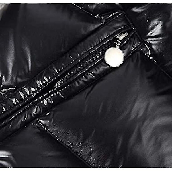 Vinterglänsande dunjacka Herrjacka Ståkrage dunjacka med huva Black 2XL
