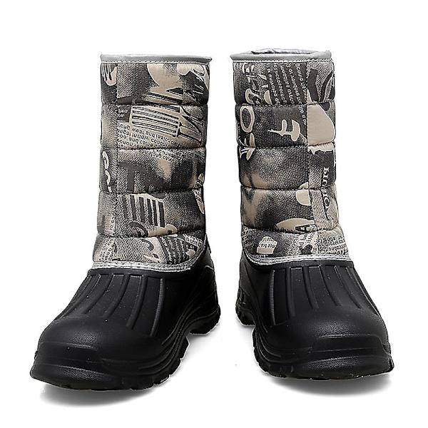 Herr Dam Vinterstövlar Snow Boot Plysch Varma Skor Vattentät Boot 2113S Brown 41