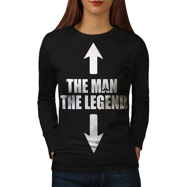 Legend Cool Joke Funy Women Blacklong Sleeve T-shirt L