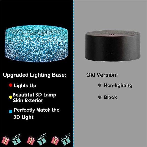 3D LED nattljus, 16 färger USB Touch och fjärrkontroll nattlampa, barns födelsedagspresent