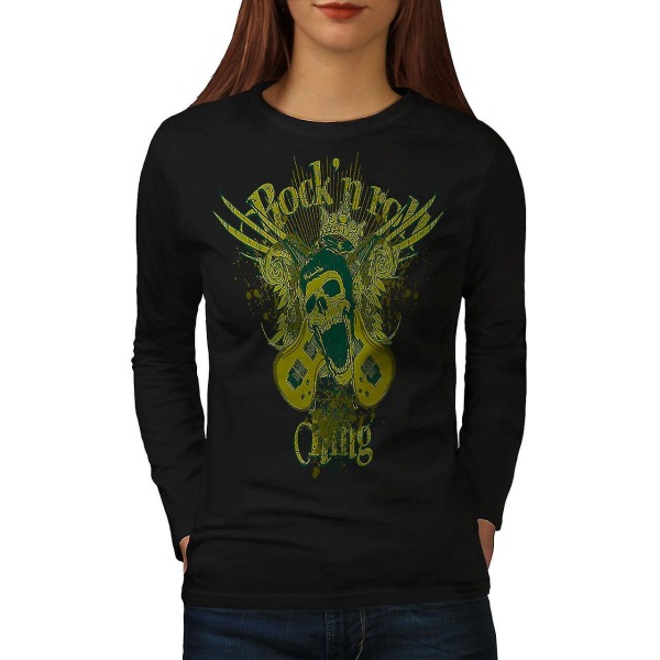 Rock N Roll Gang Musik Kvinnor Blacklong Sleeve T-shirt | Wellcoda L