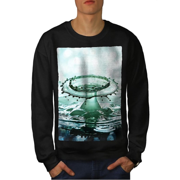 Rain Drop Splash Nature Men Blacksweatshirt M