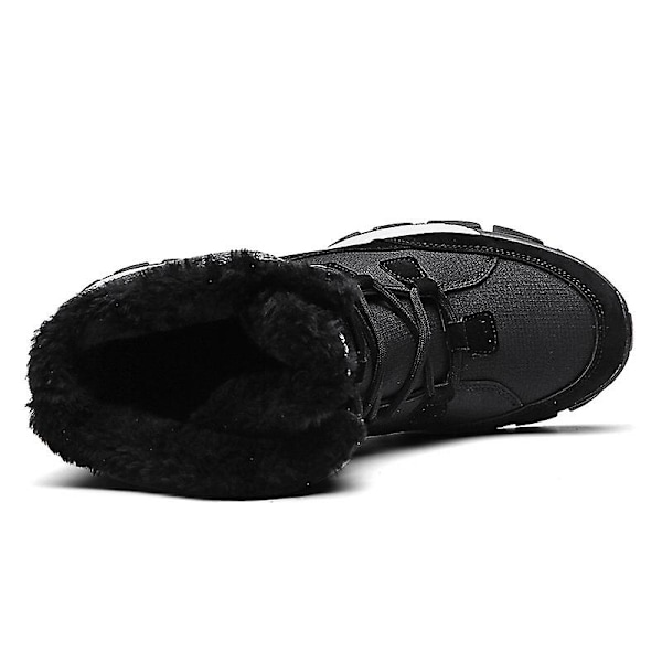 Herr Dam Vinterstövlar Snow Boot Plysch Varma Skor Vattentät Boot 1623 Black 35