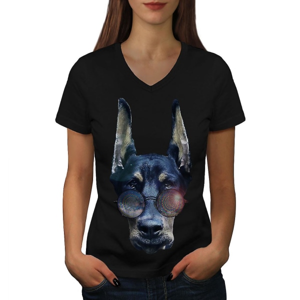 Cool Dog Doberman T-shirt för kvinnor L