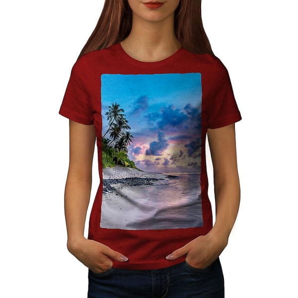 Sea Art Shore Palm Dam Röd-skjorta 3XL