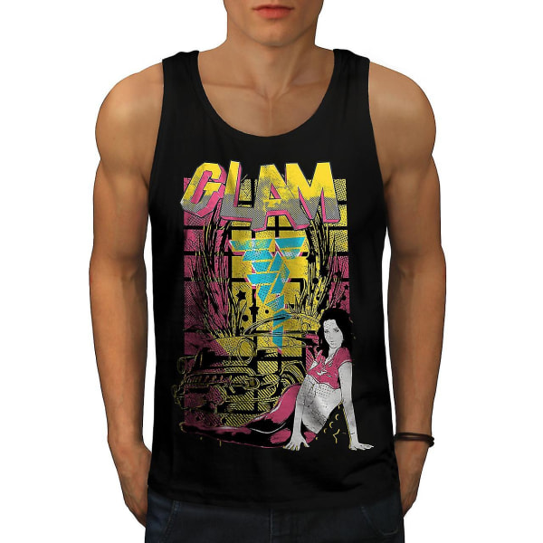 Glamorös tjejmode för män Blacktank Top XL