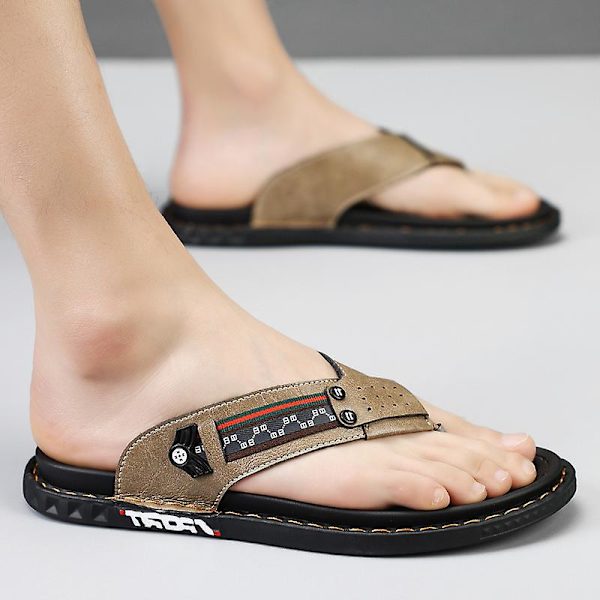 Herrtofflor Halkfria sandaler Mode strandskor för kvinnor 20513 Khaki 41