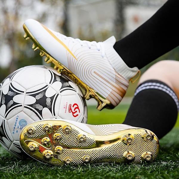 Fotbollsskor för herr Fotbollsskor med hög ankel för vuxna Grästräning Sport Skor Sneakers Yj32751G White 41