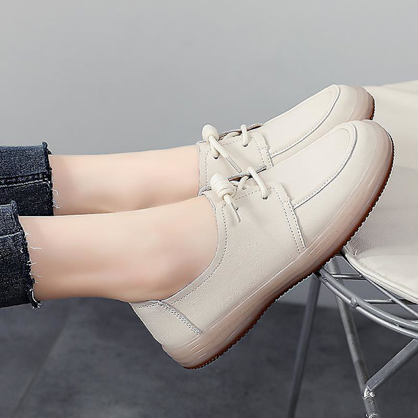 Skinnskor för kvinnor Damskor Mode Casual Svarta körskor 982 Beige 35