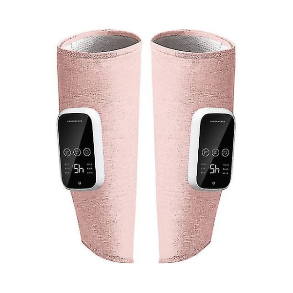 Intelligent benmassage 5 lägen Benluftkompressionsapparat Trådlös elektrisk varmkomprimering Fotlufttrycksmassager Pink 1pair