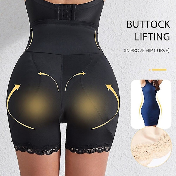 Butt Lifter Control Trosor Body Shaper Fake Pad Foam Vadderad Hip Enhancer Kalsonger Shapewear Damkläder Timglas Body,svart M