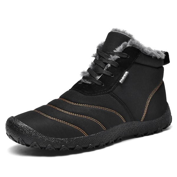 Vintersnöskor för män Vattentåliga skor Anti-halk Casual Lätt bomullsstövel 1877 Black 44