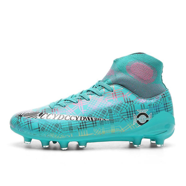 Fotbollsskor för män Spikes Fotbollsskor för ungdomar Stövlar Athletic Sneaker 3C5858 Cyan 34