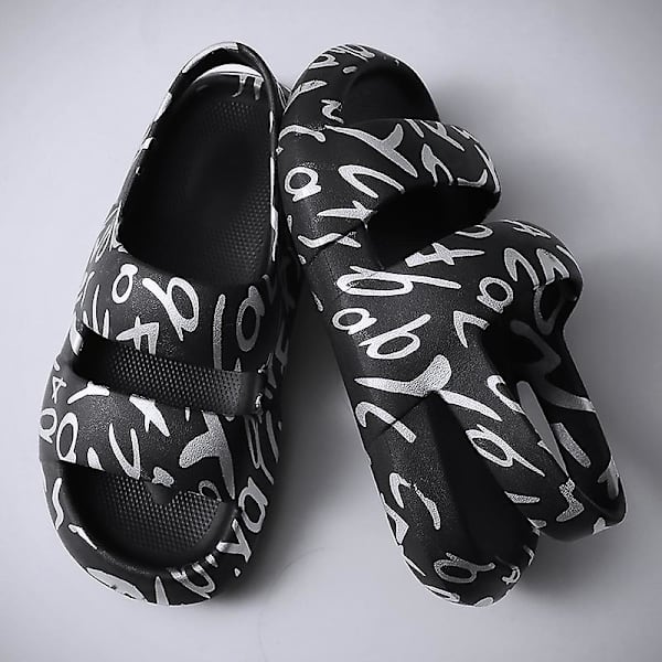 Herrtofflor Flower Graffiti New Hole Shoes 2C2733 Black 41