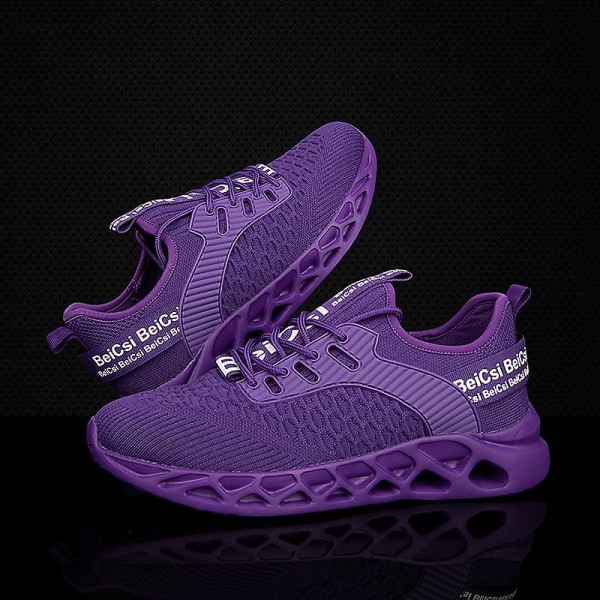 Herrsneakers löptennisskor Lättviktsventilerande Sport Athletic 3C013 Purple 36