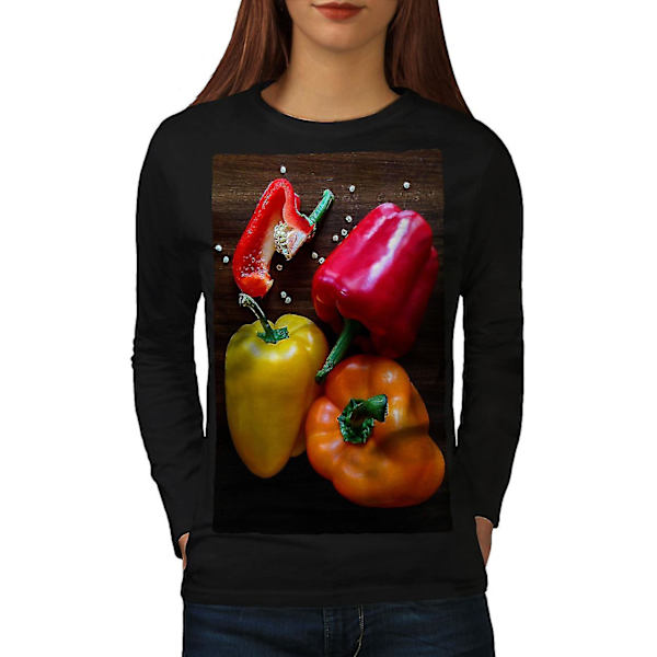 Färgglad Sweet Pepper Långärmad T-shirt för kvinnor XL