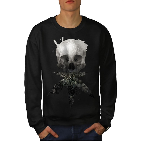 Skull Canabis Pot Men Blacksweatshirt XL