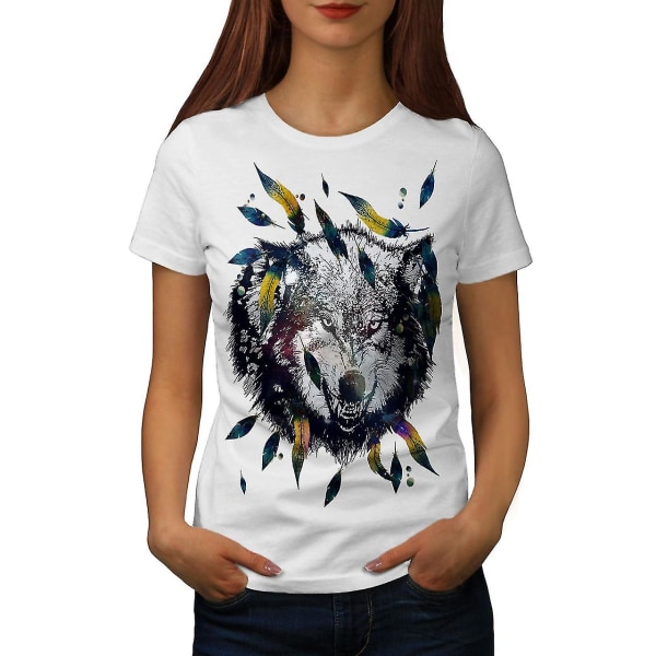 Wolf Feather Face T-shirt för kvinnor S